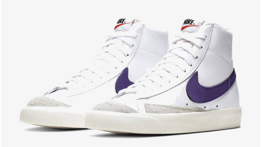 nike blazers white purple