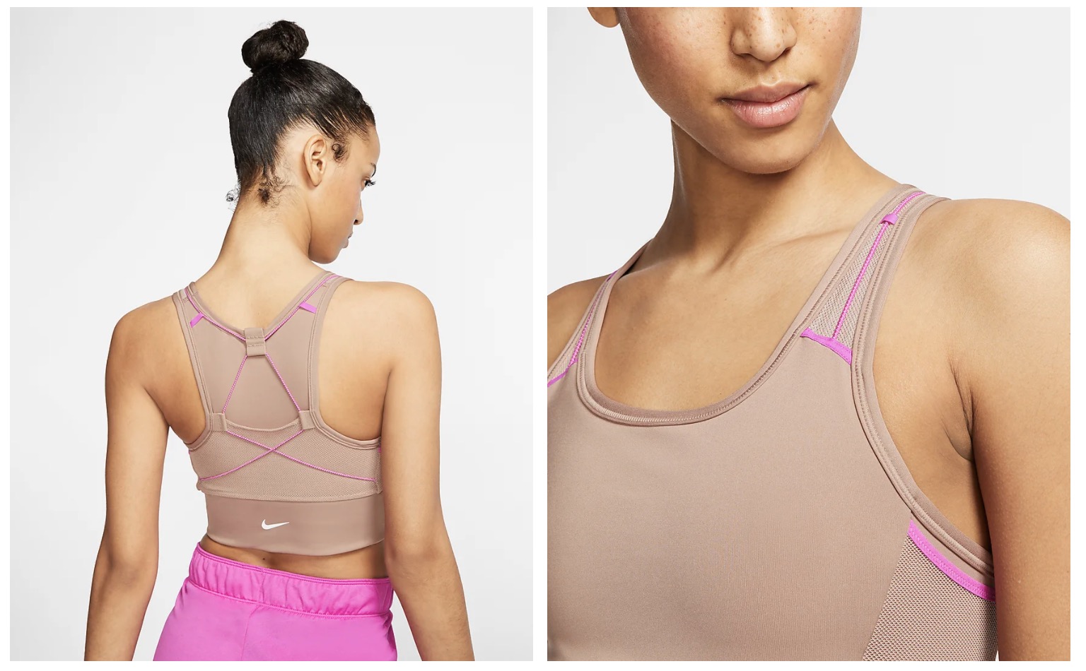Nike Pocket Sports Bra Icon Clash Desert Dust