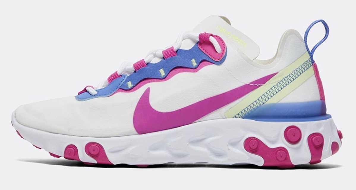 Nike React Element 55 White Fire Pink
