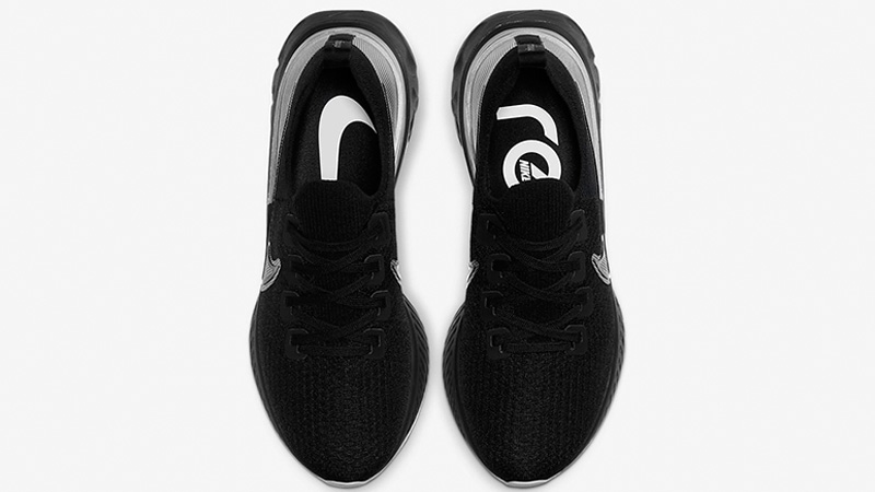Nike React Infinity Run Flyknit Black Silver CD4371-001 middle