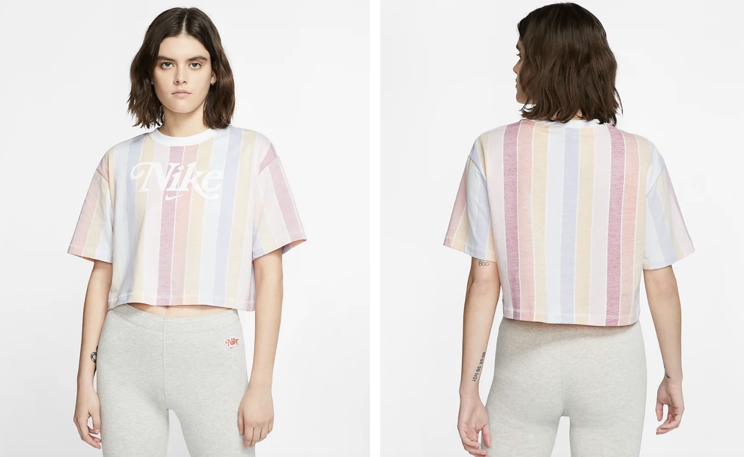 Nike Retro Logo Short Sleeve Top white multi]