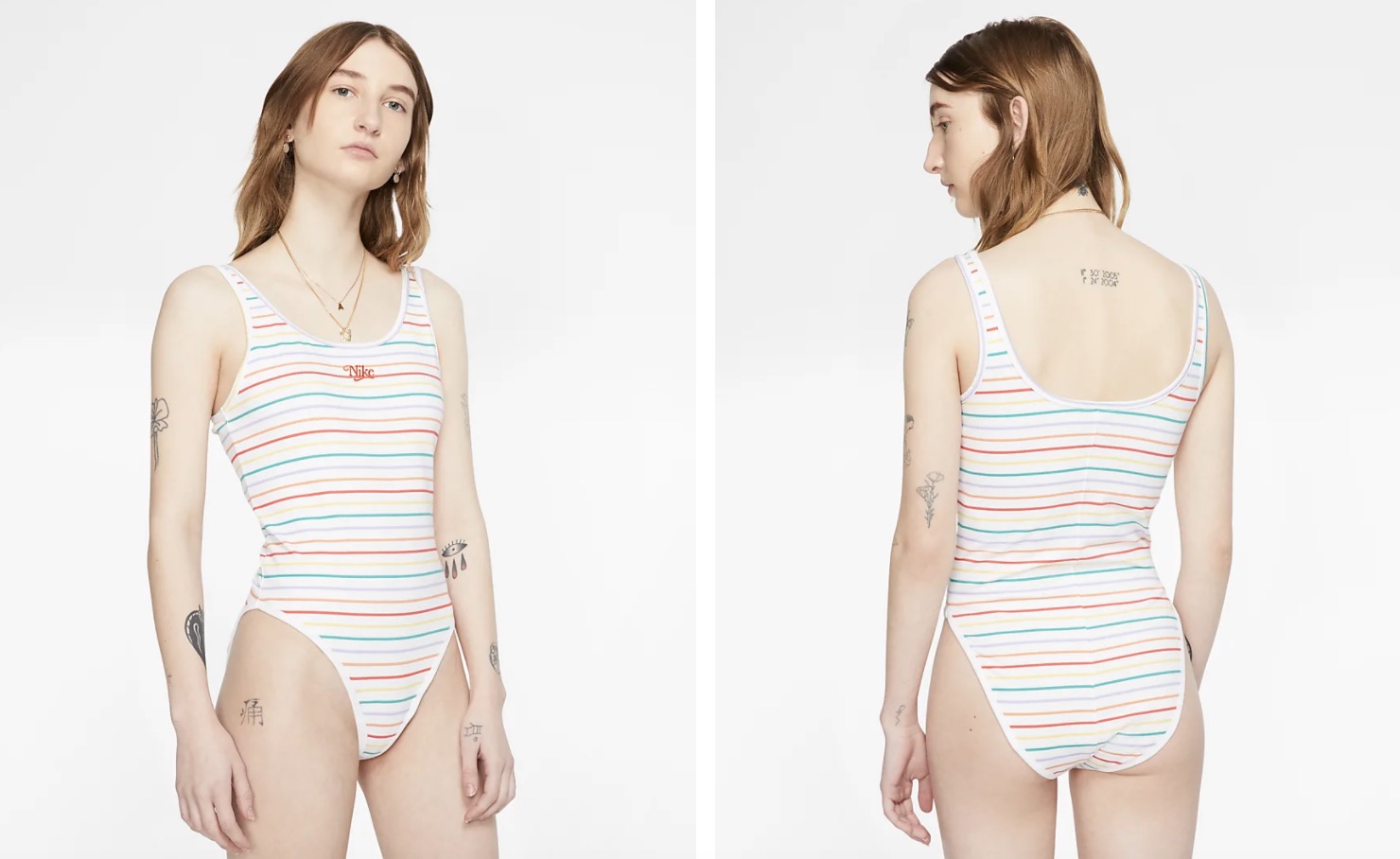 Nike bodysuit white multi
