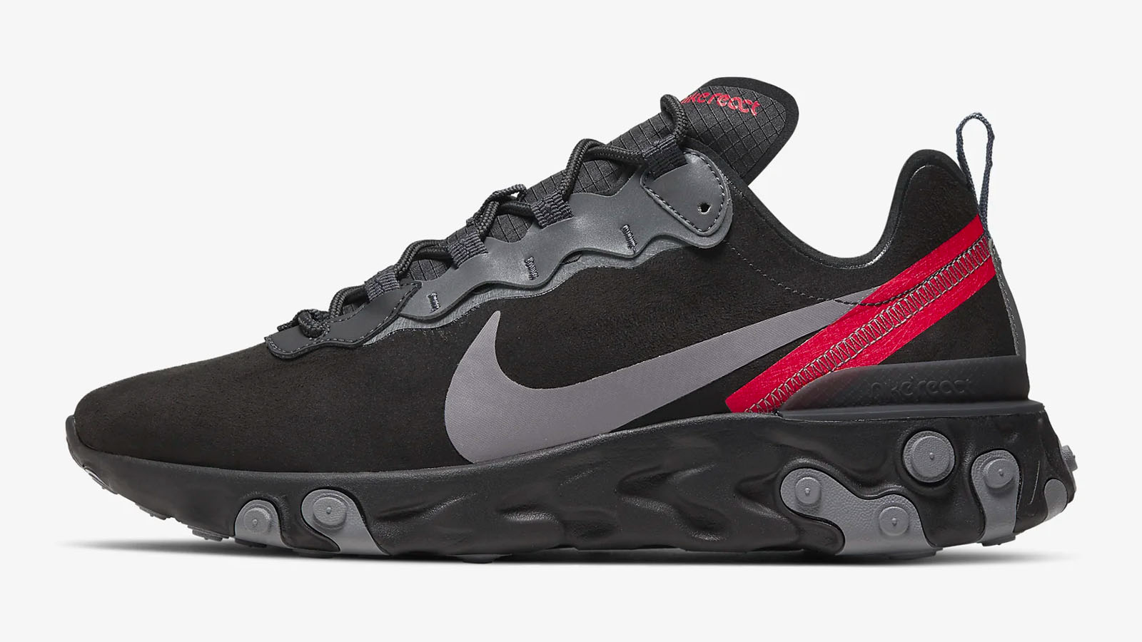 Nike react element 55 black red