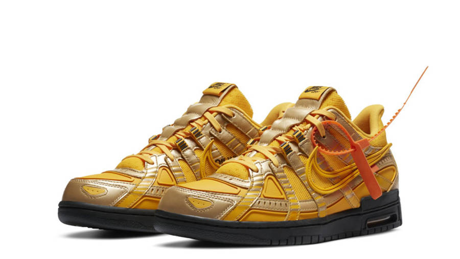 Off-White x Nike Rubber Dunk University Gold Front