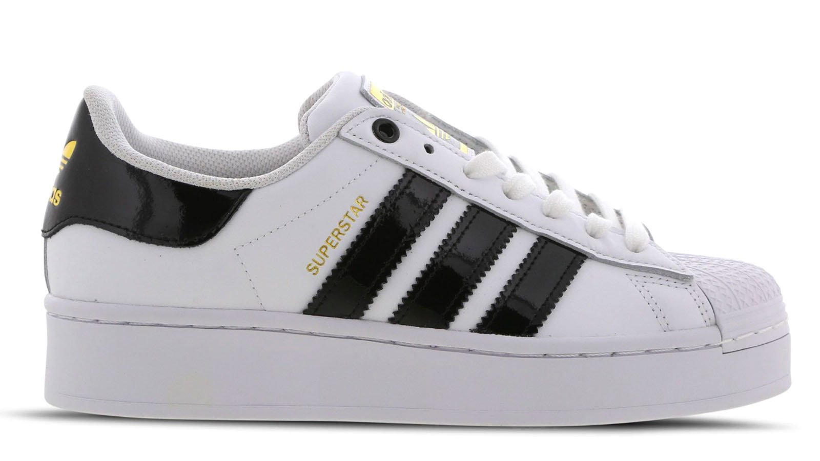 Platform white black adidas superstar