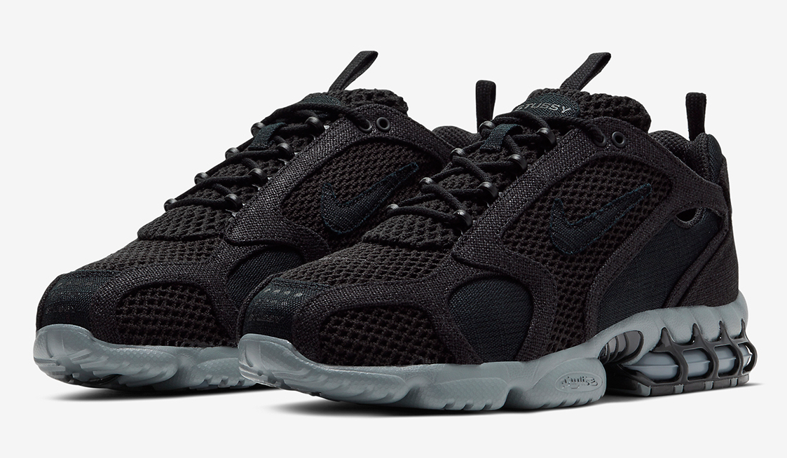 Stussy x Nike Air Zoom Spiridon Cool Grey front