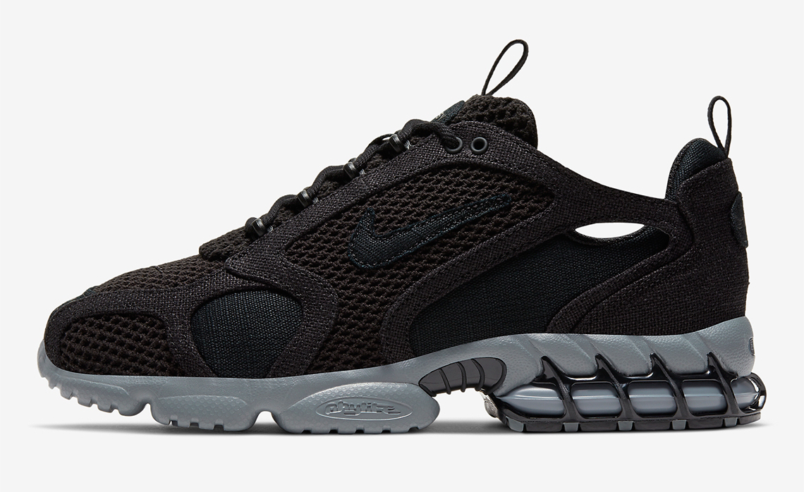 Stussy x Nike Air Zoom Spiridon Cool Grey side