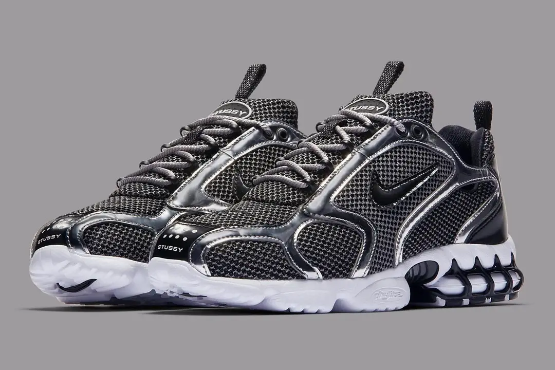 スニーカー Nike Air Zoom Spiridon Cage 2 Stussy Pure Platinum Nike x Stussy Air Zoom Spiridon Cage 2 Sneakers - Pure