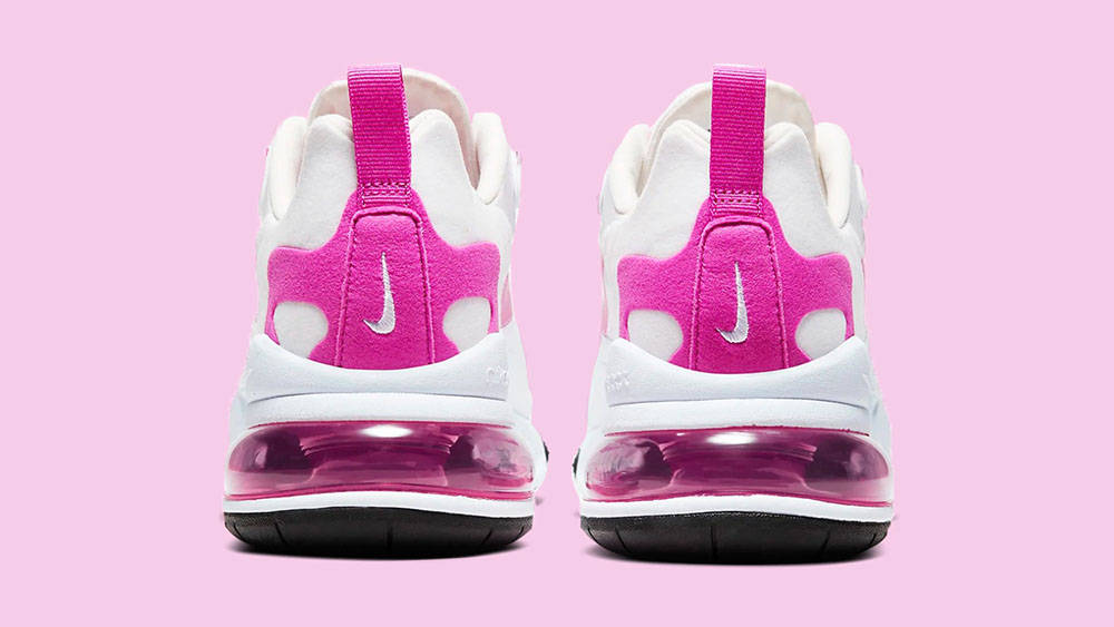This Minimal Fire Pink & White Air Max 270 React Just Landed At Nike. This Minimal Fire Pink & White Air Max 270 React Just Landed At Nike.