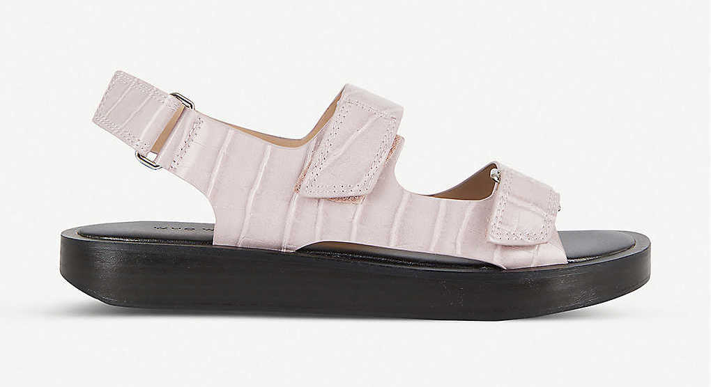 Who What Wear Axel Snakeskin-print Sandal Purple
