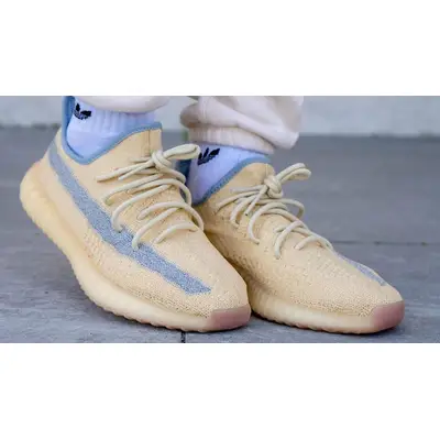Yeezy Boost 350 V2 Linen On Foot Front