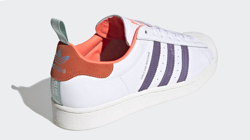 adidas Superstar Bold Girls Are Awesome Cloud White Signal Coral