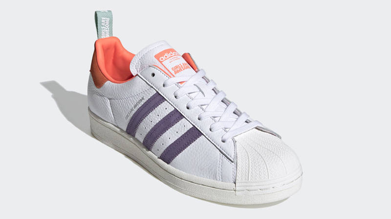 adidas Superstar Bold Girls Are Awesome Cloud White Signal Coral