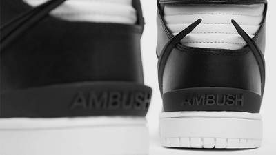 AMBUSH x Nike Dunk High Black White Closeup Back