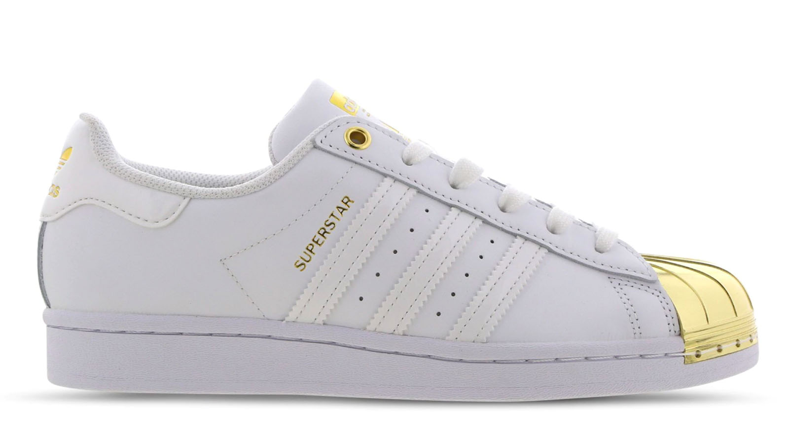 gold toe white adidas superstar