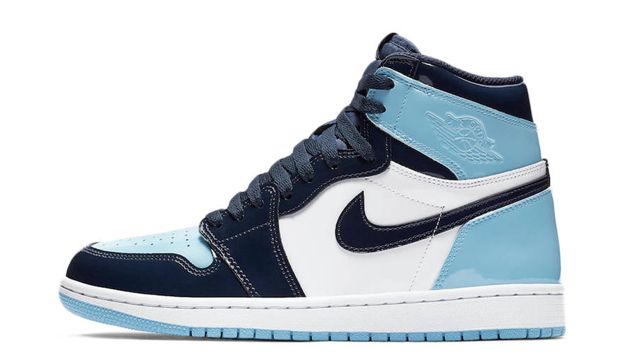 air jordan 1 retro high unc patent blue chill