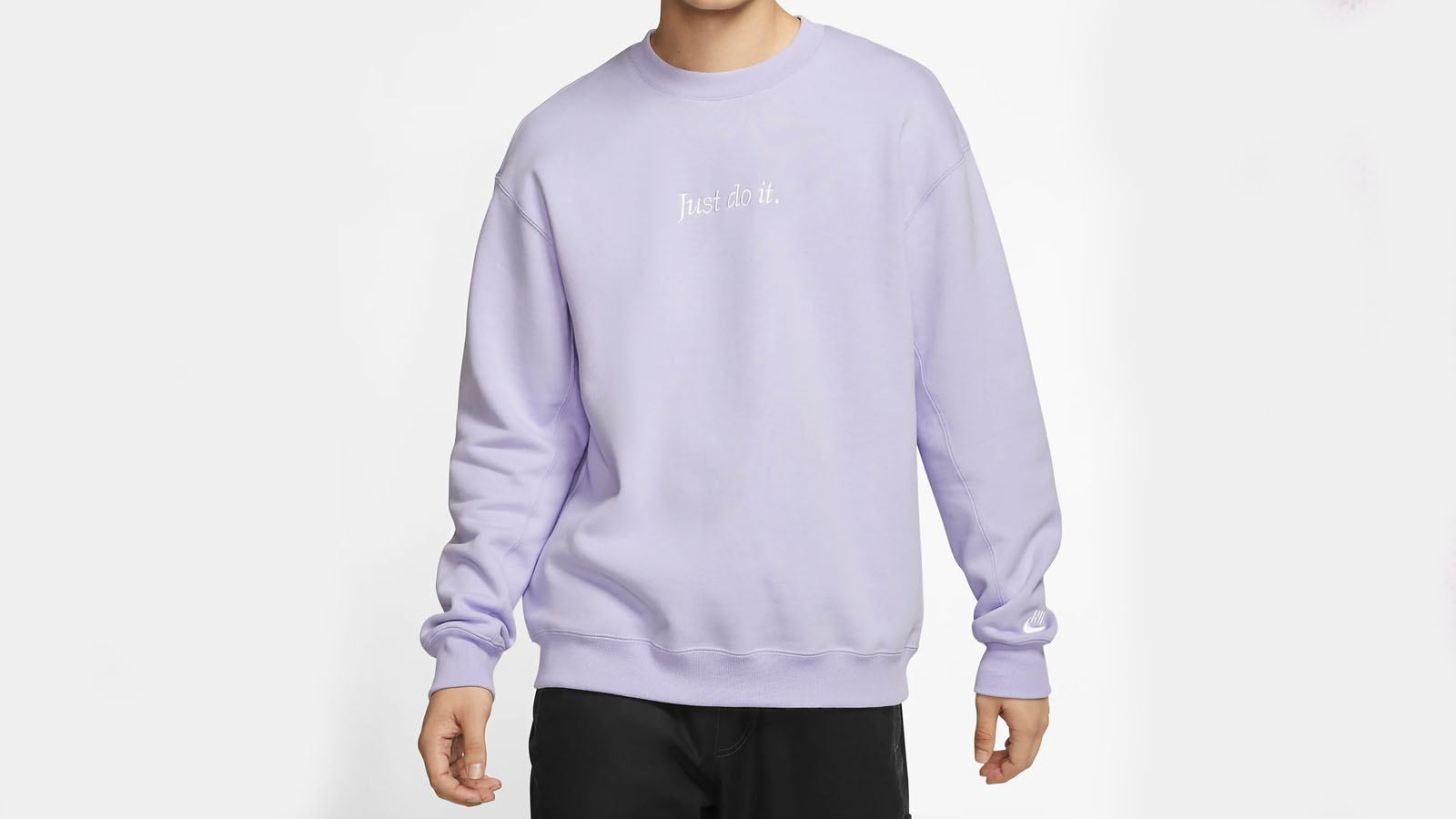 lilac just do it sweatshirt