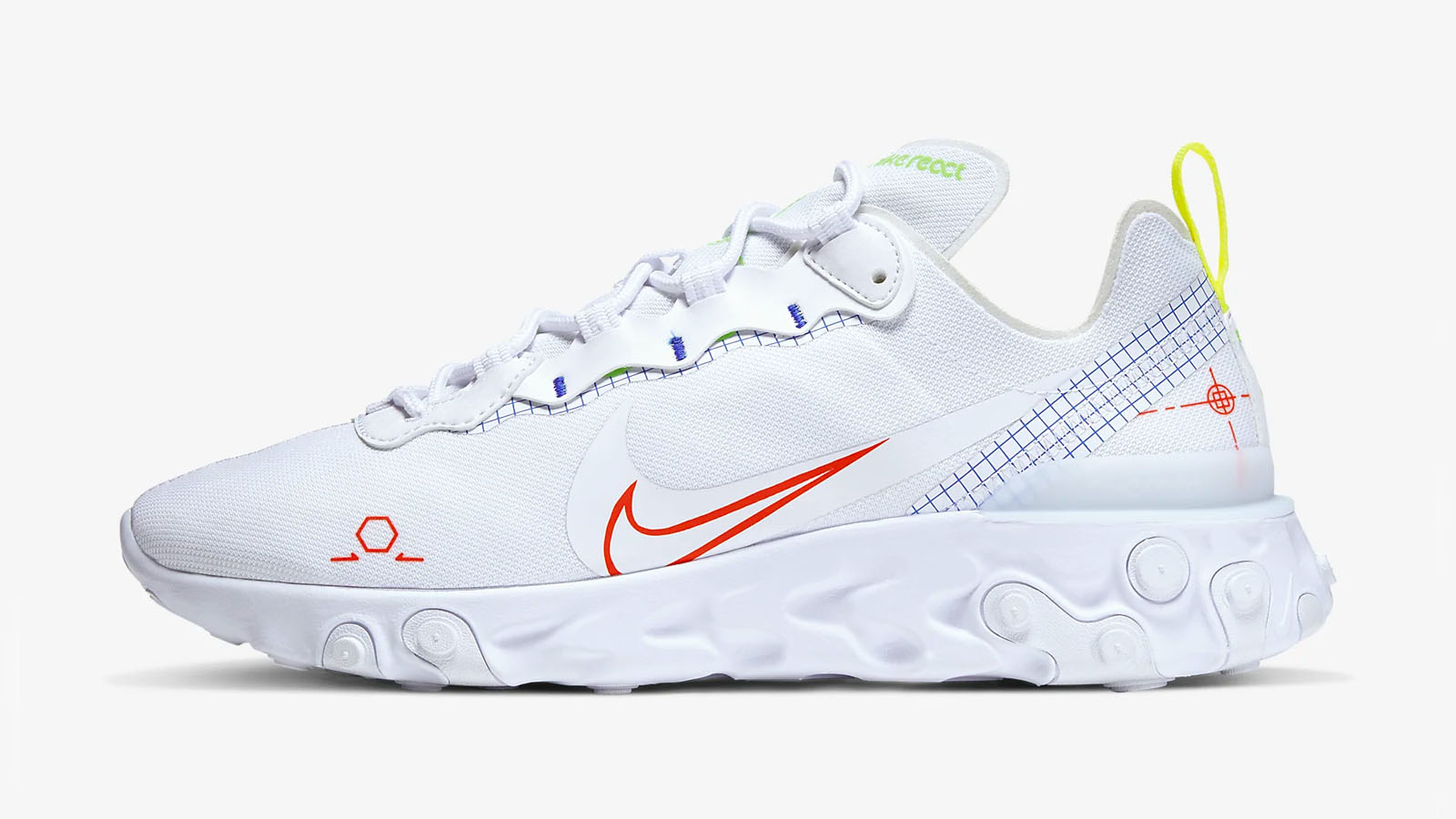 nike react element 55 new white red