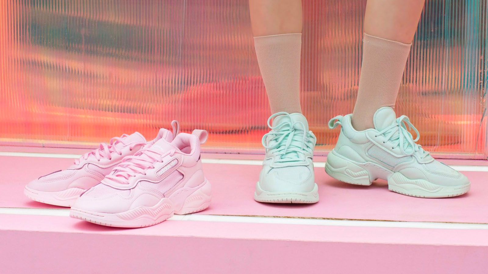 pastel adidas sneaks