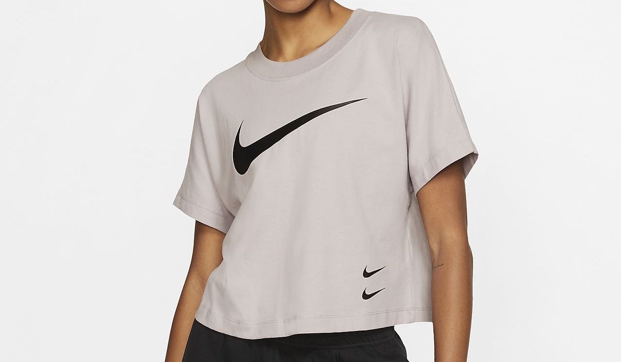 sportswear-swoosh-short-sleeve top silver lialc