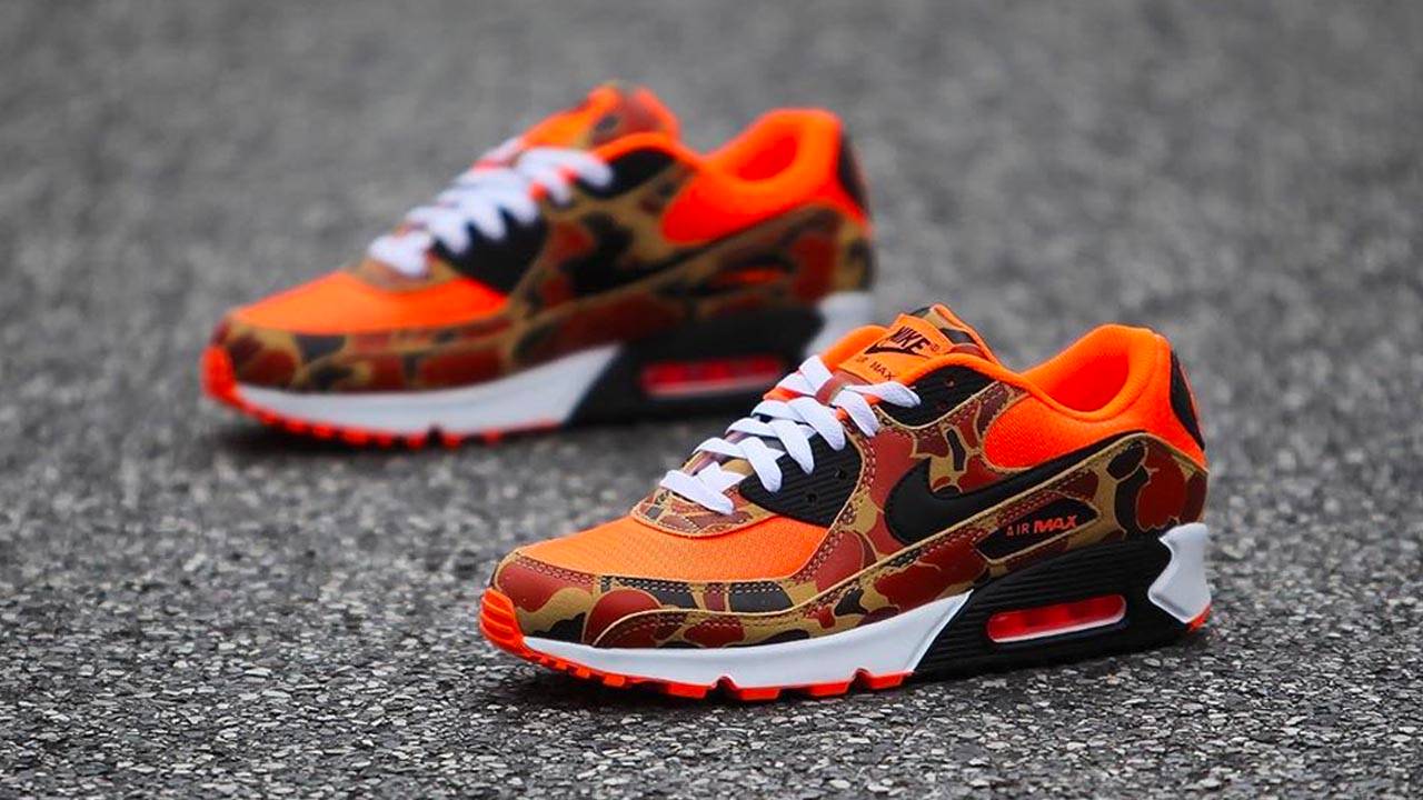 nike air max 90 duck camo orange