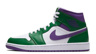 purple and green sneakers