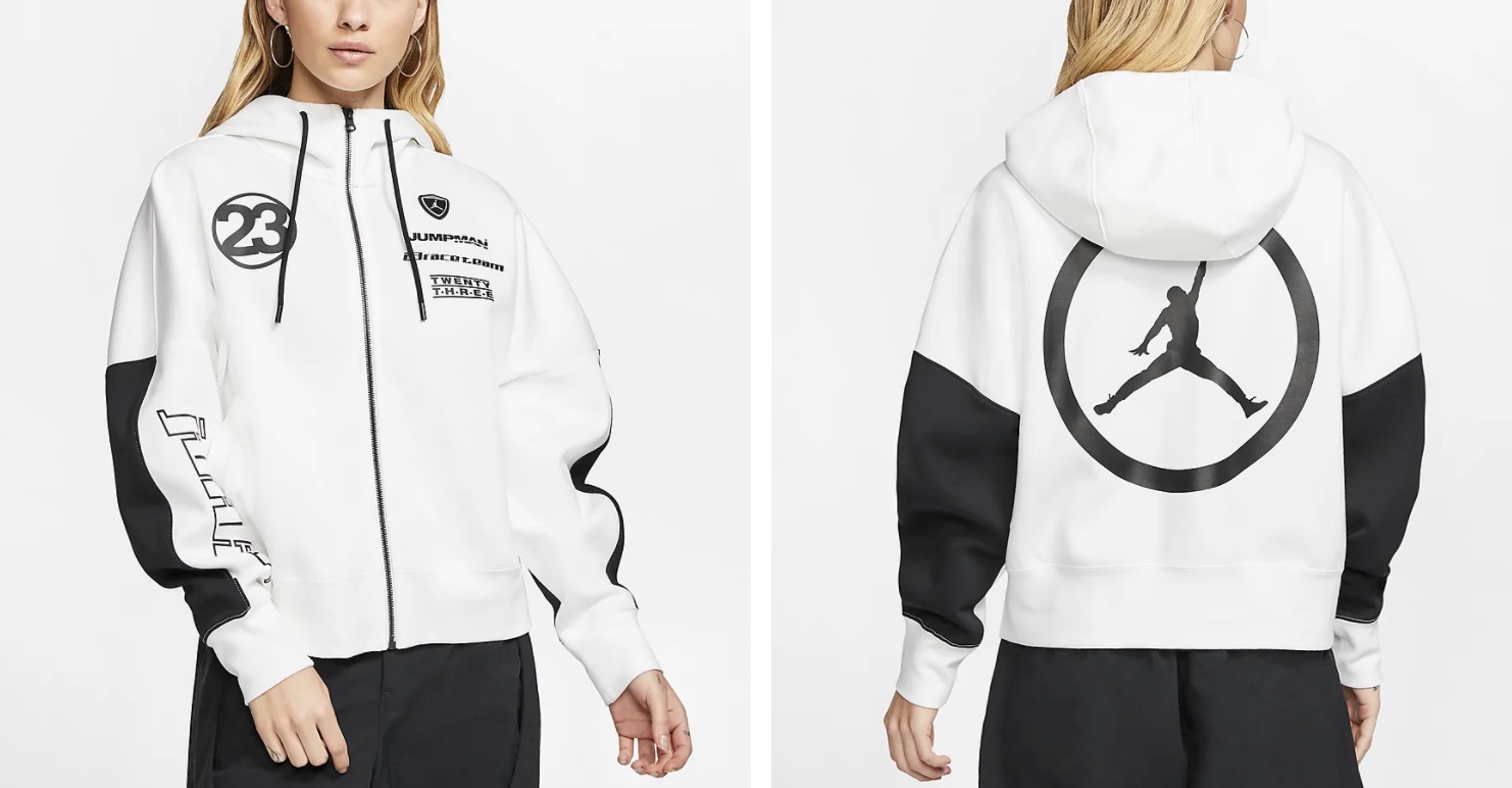 Jordan Moto Fleece Top White Black