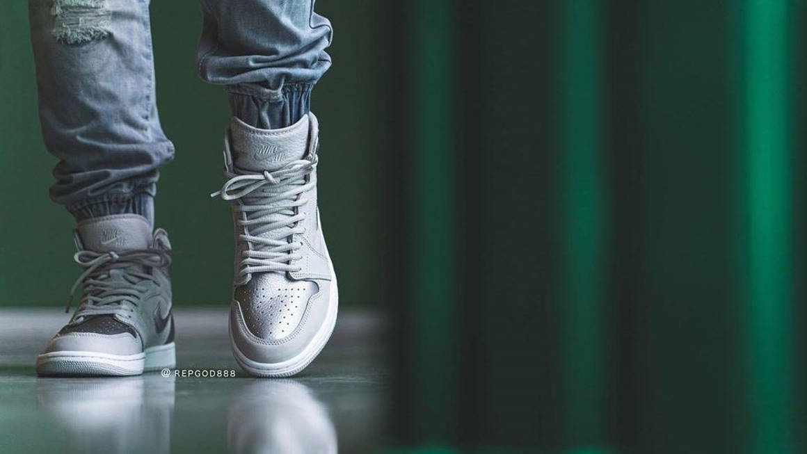 air jordan 1 neutral grey on feet