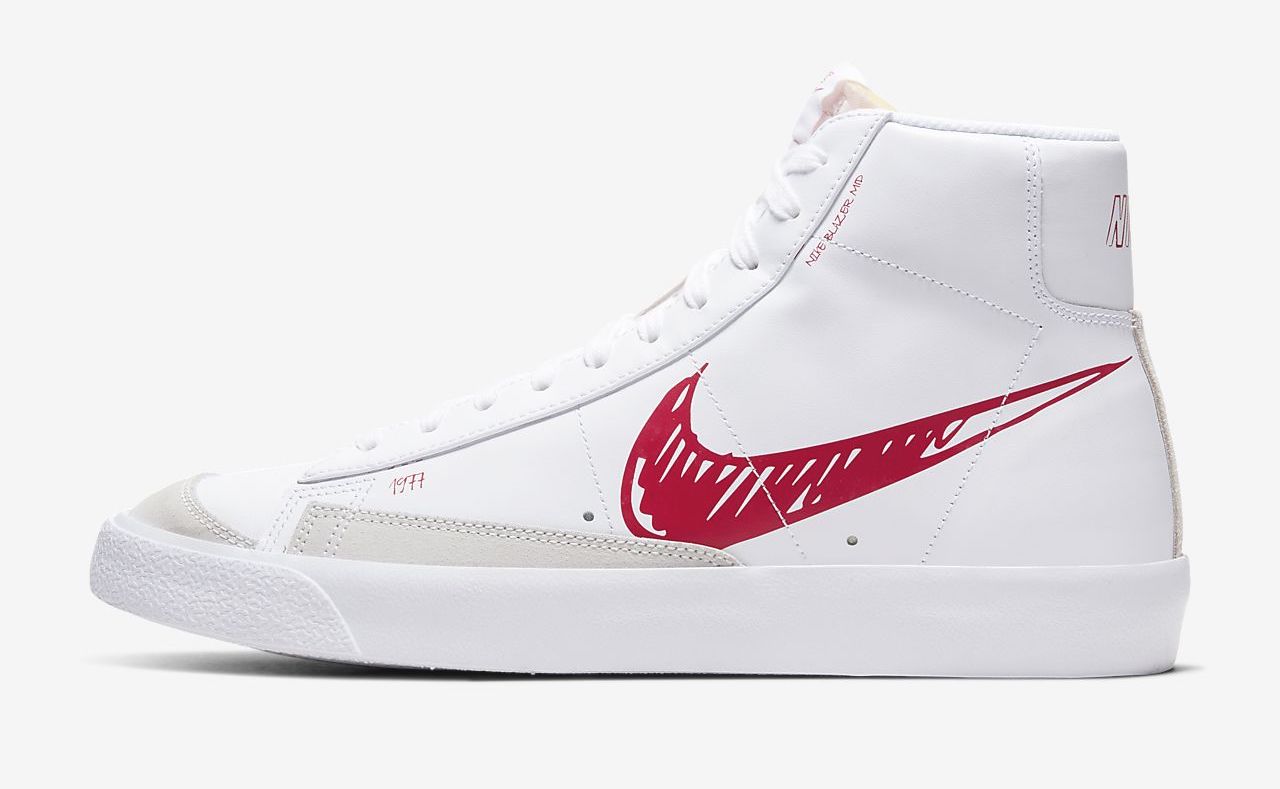 Nike Blazer Mid '77 White Red Sketch