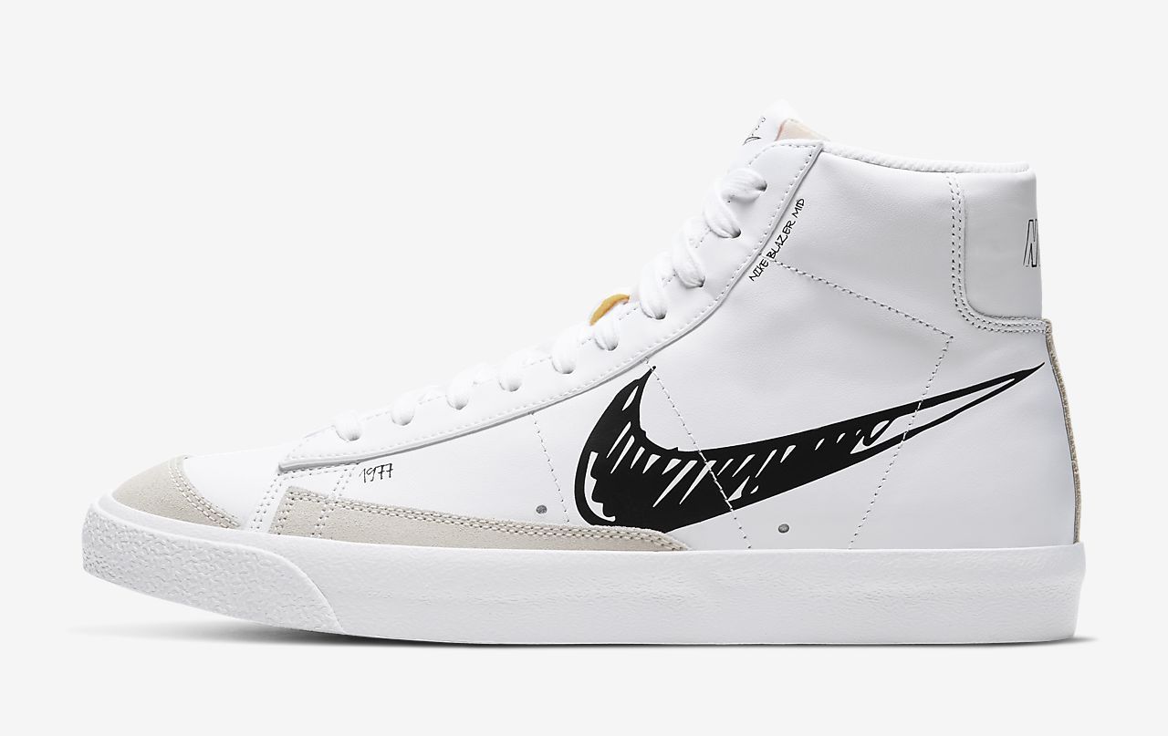 Nike Blazer Mid '77 white Black Sketch