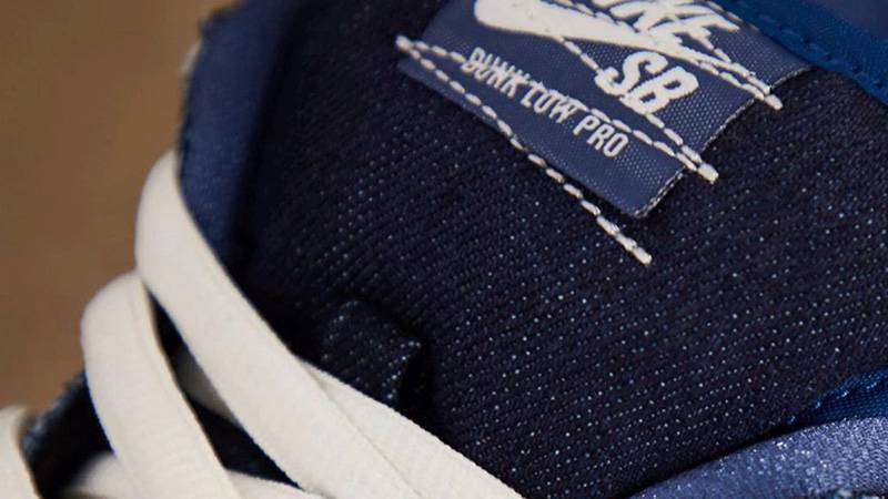 Nike SB Dunk Low Denim Tongue Closeup