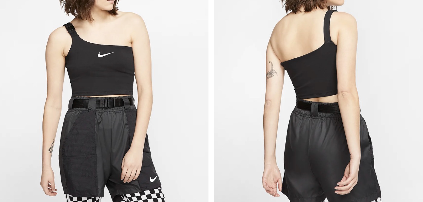 Nike Sportswear Swoosh Crop Top Black