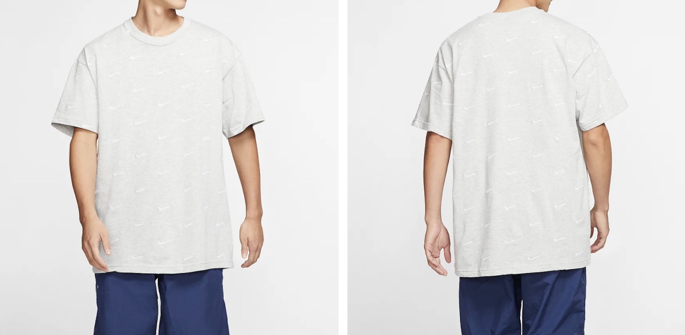 Nike Swoosh Logo T Shirt Grey