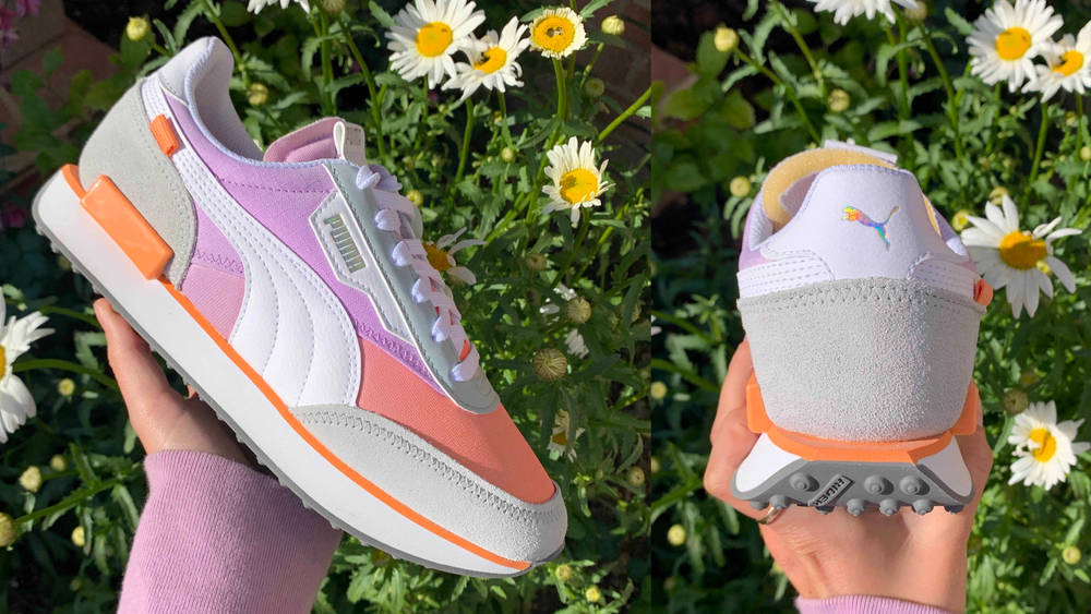 PUMA Future Rider Lilac Orange Feature PUMA Future Rider Lilac Orange Feature