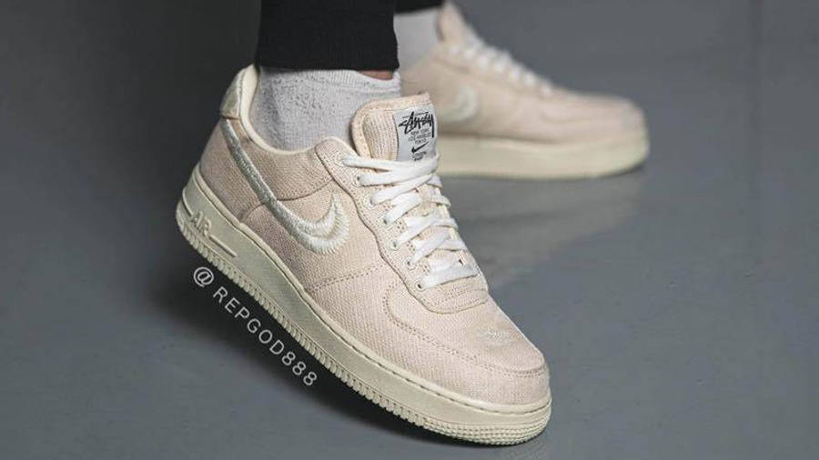 cream stussy air force 1