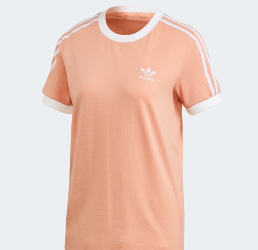 adidas 3-stripe t shirt orange
