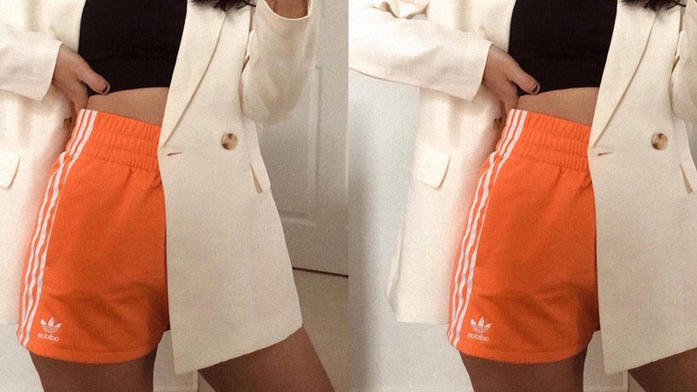 adidas 3stripe short orange white adidas 3stripe short orange white