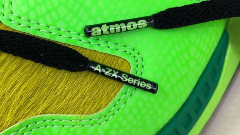 atmos x adidas ZX 8000 G-SNK 3 Green Closeup