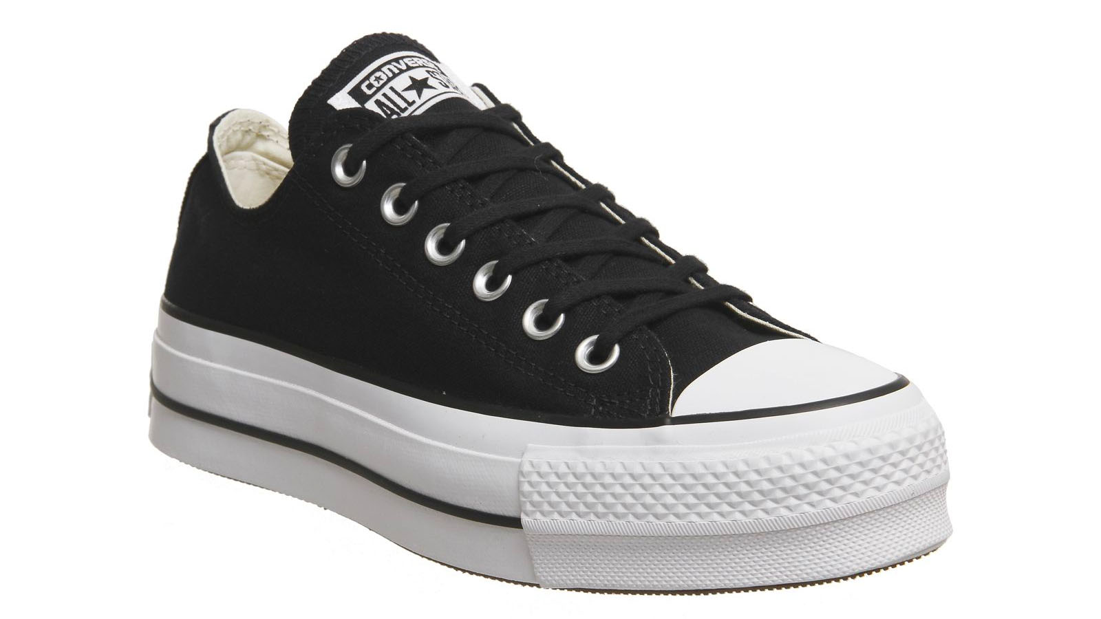 black and white platform converse