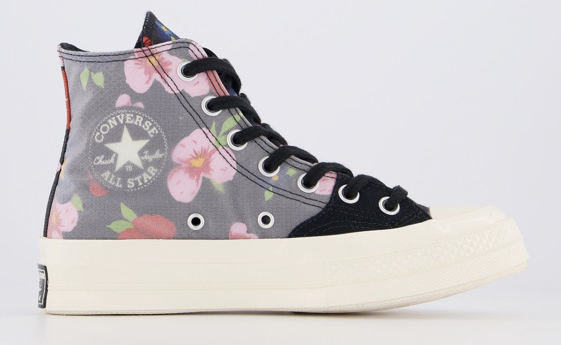 converse all star hi floral black pink