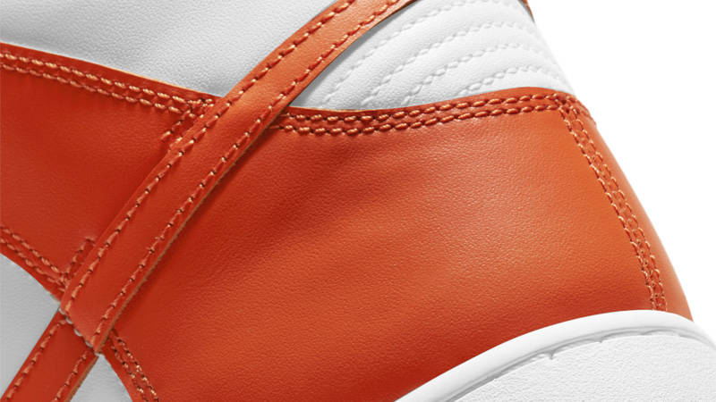 Nike Dunk High Retro Orange Blaze White Cloeup