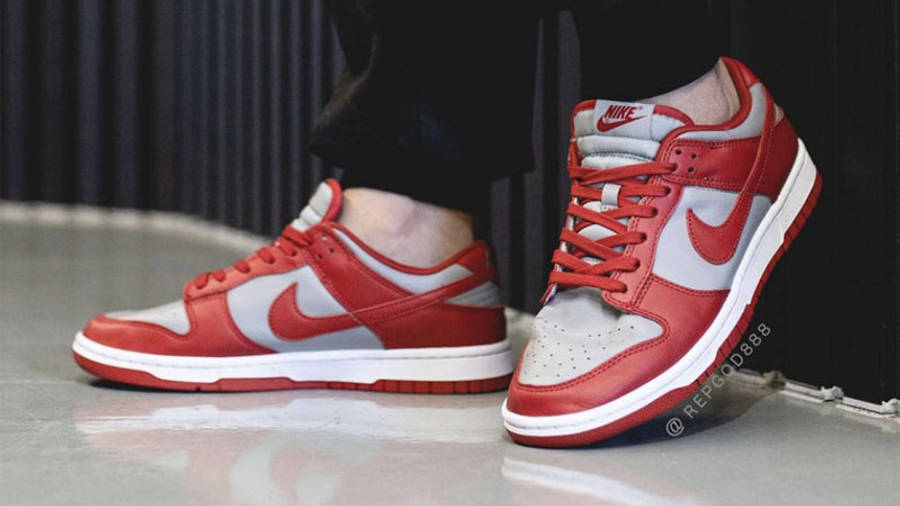 nike sb dunk red and grey