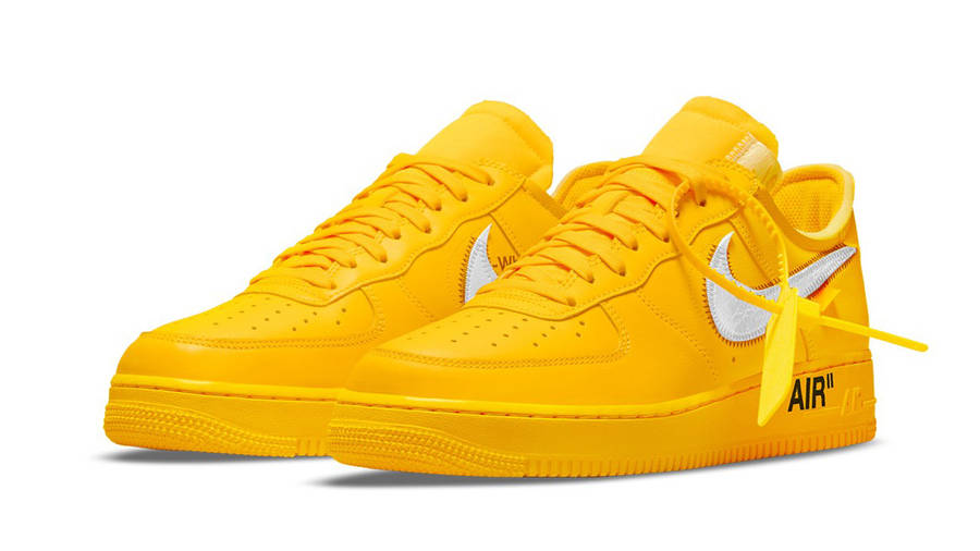 Off-White x Nike Air Force 1 University Gold Front