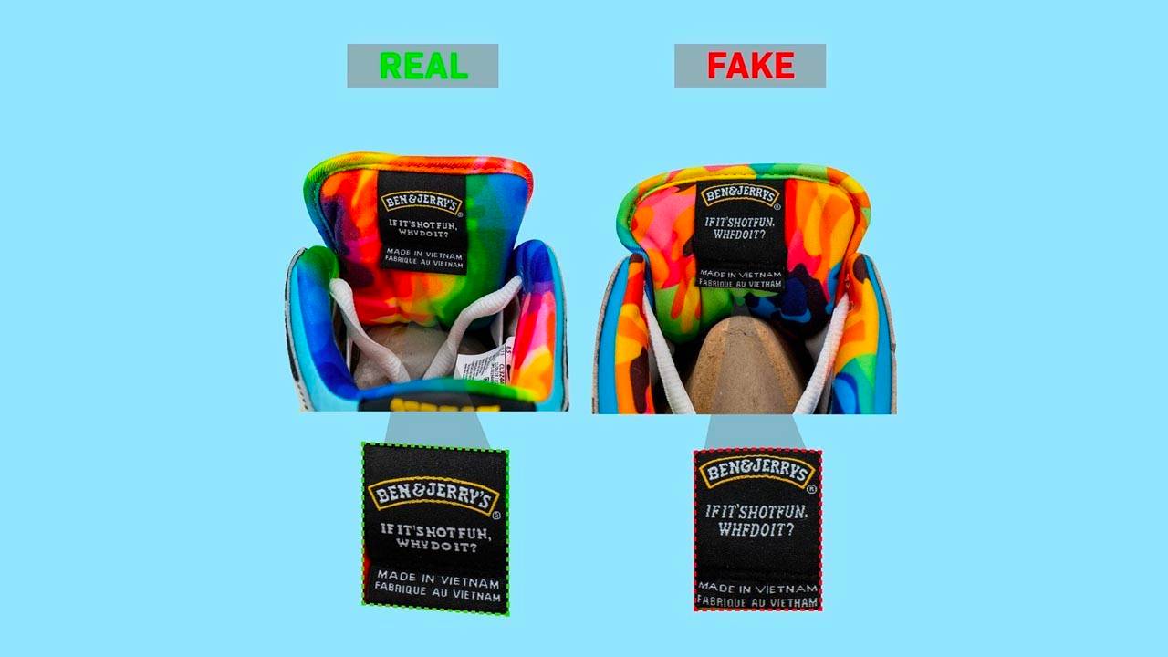 sb dunk ben and jerry real vs fake