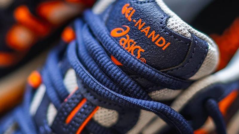 ASICS Gel-Nandi Blue Orange Closeup