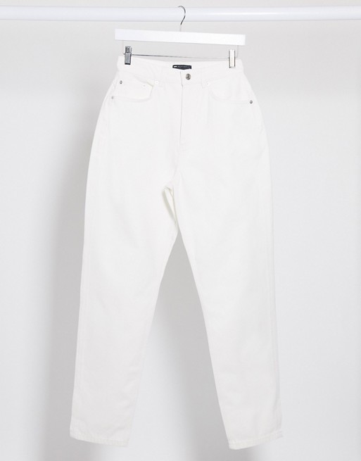 ASOS DESIGN High Rise Mom Jeans White