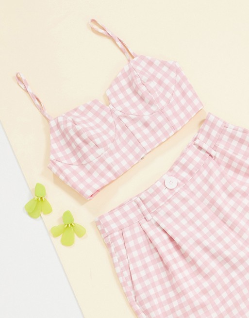 ASOS Design Co-ord Gingham Pink