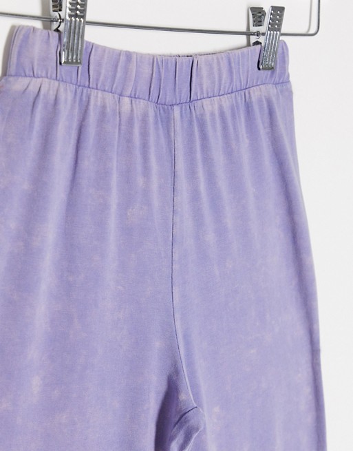 ASOS Design acid wash leggings purple