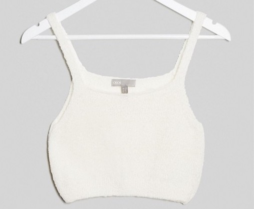 ASOS Knitted Crop Top Cream