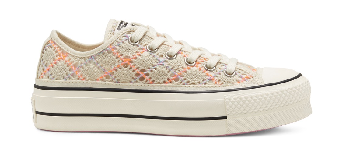 Boho Crochet Platform Chuck Taylor All Star Low Top